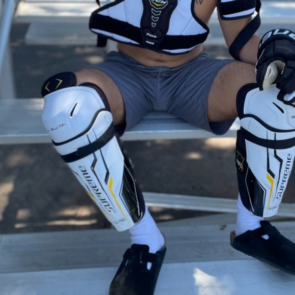 BAUER VAPORMAX X60 HOCKEY GLOVES 12” 30cm DYNAMIC ERGO THUMB JOCK JUNIOR MEN PRO - Picture 4 of 17